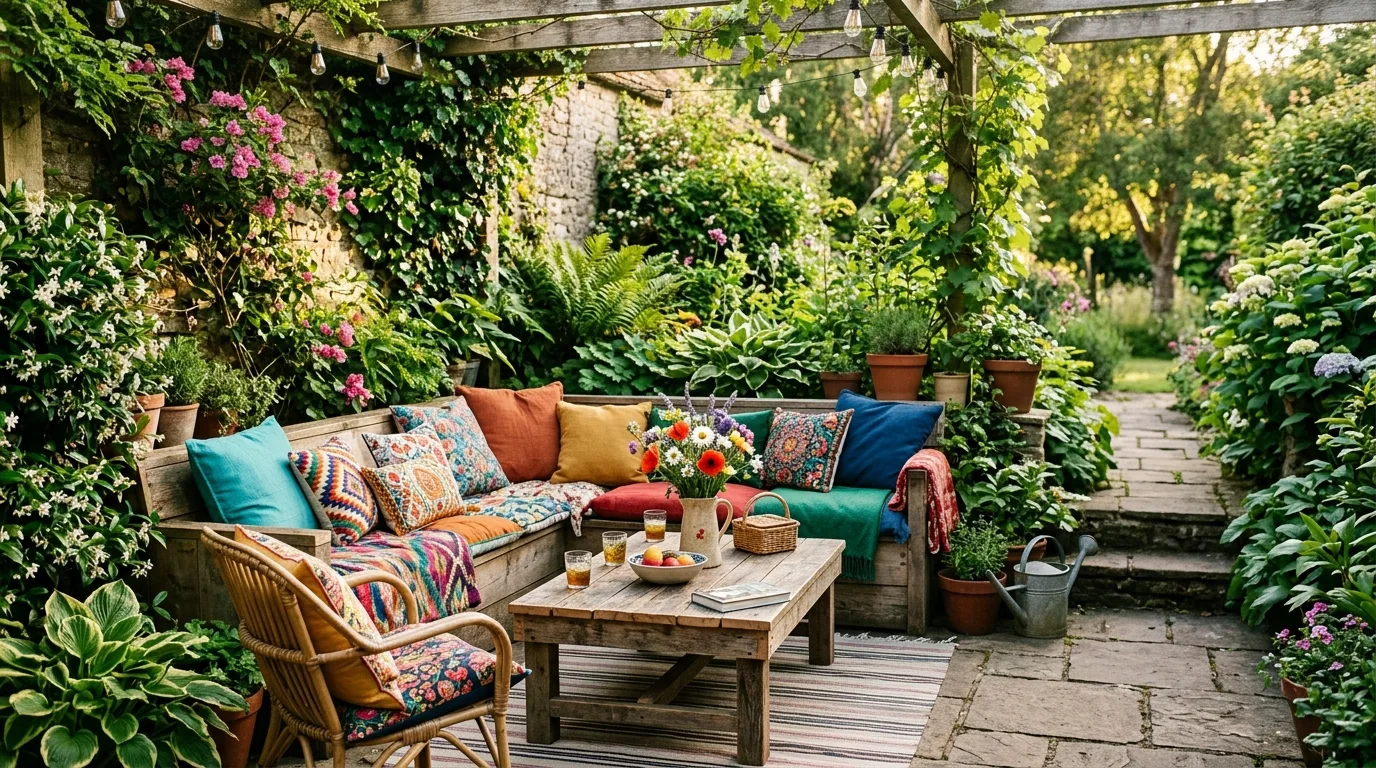 Patio With Colorful Cushions